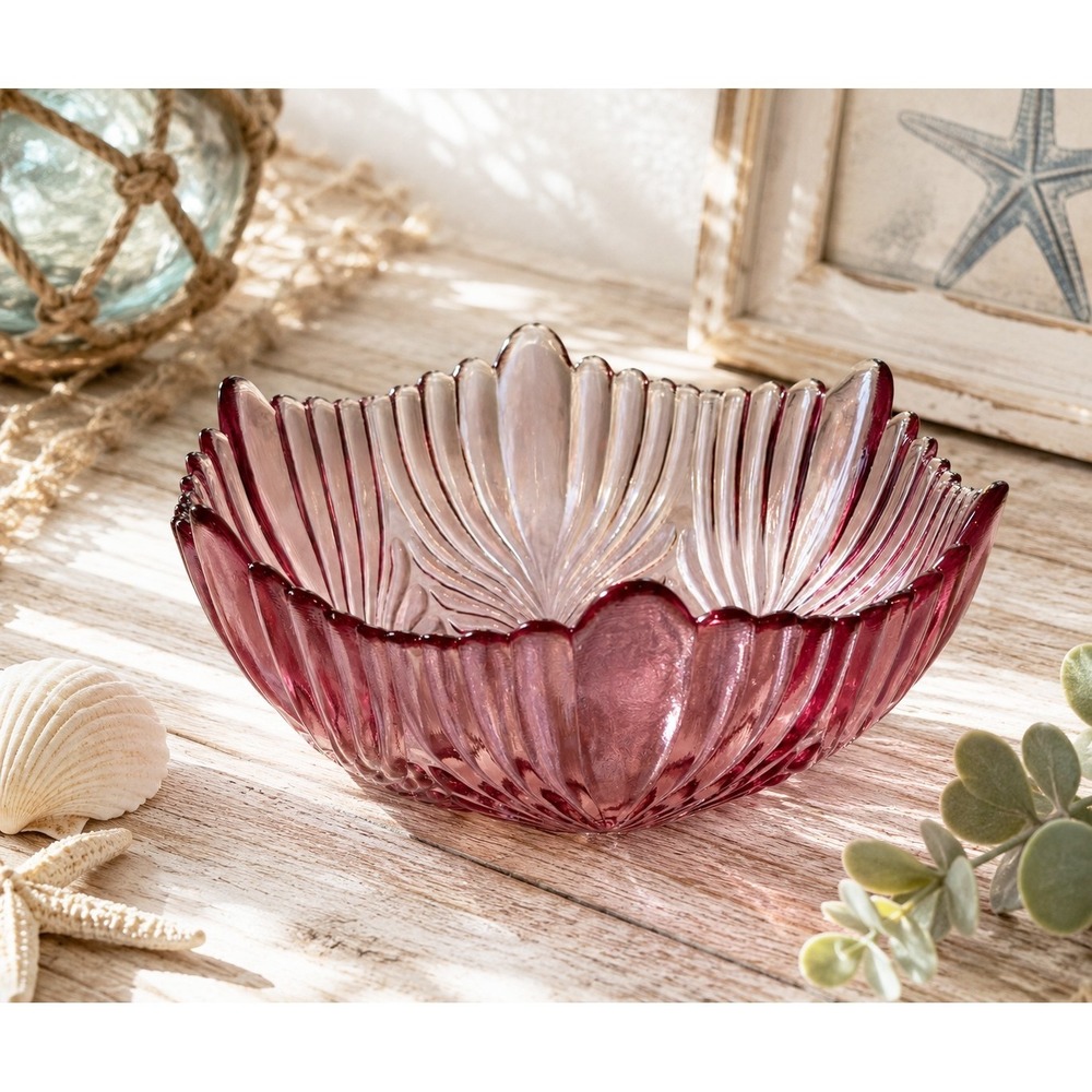 Fenton Pink Dusty Rose Art 9" Glass Bowl 1980s Pattern #9627DK